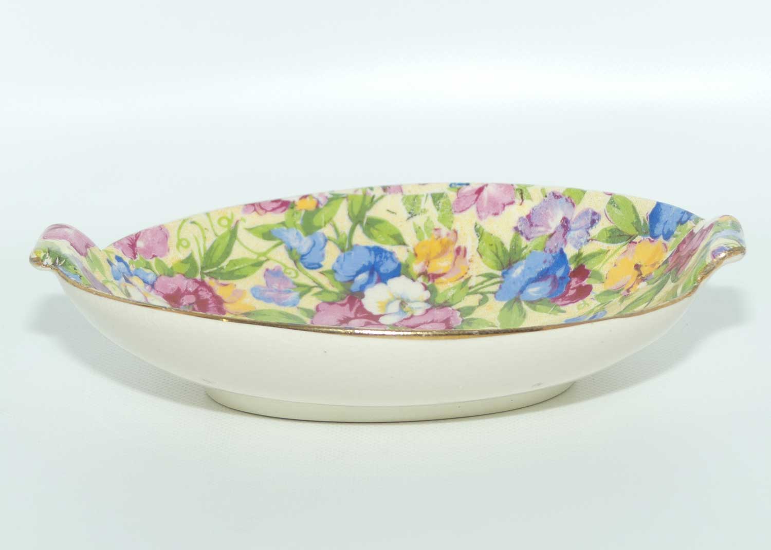 Royal Winton Sweet Pea Chintz twin handle oval dish