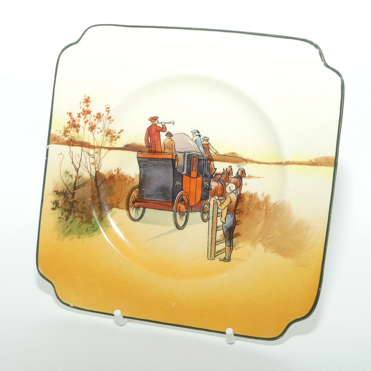 Royal Doulton Coaching Days sandwich plate | 14.5cm sq | #1
