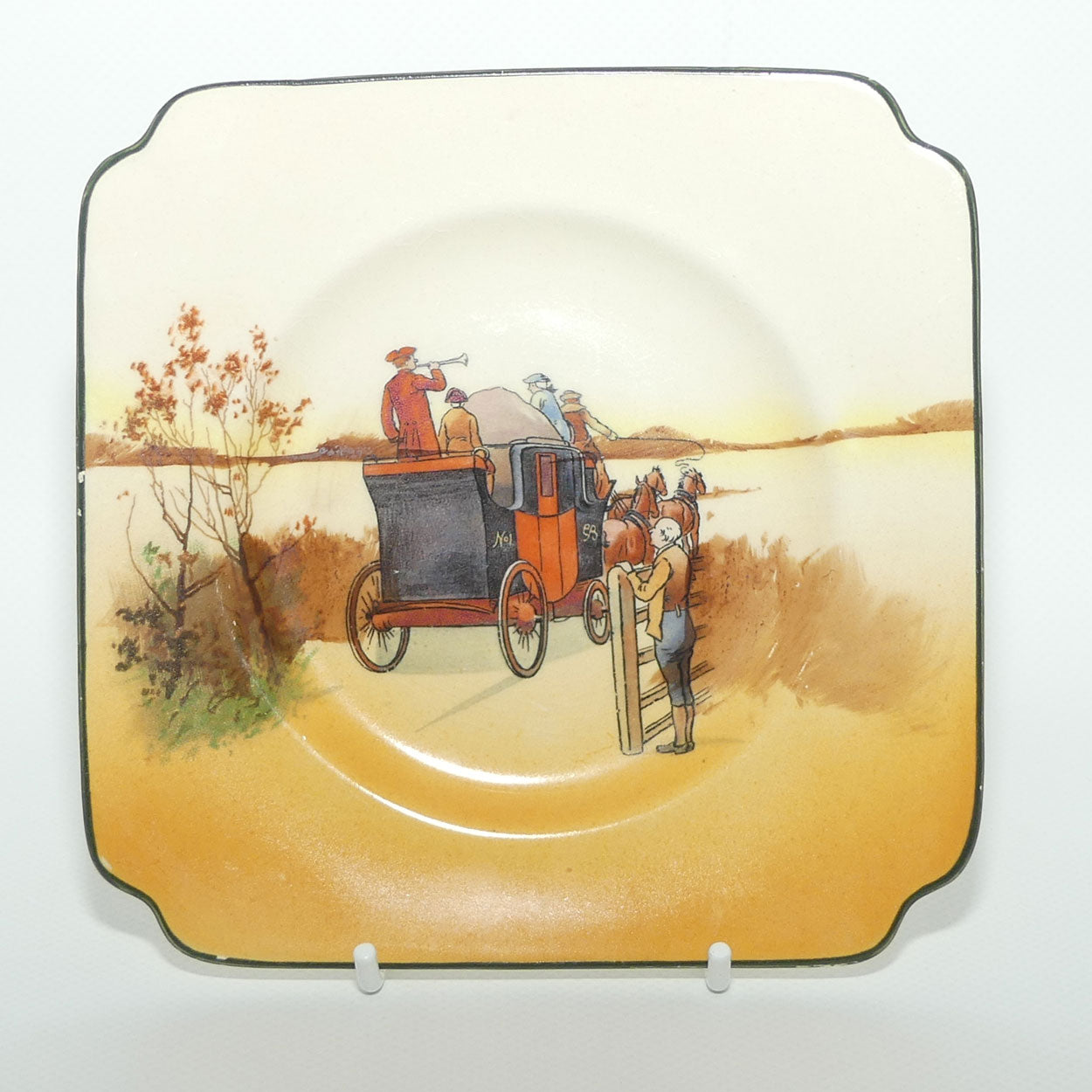 Royal Doulton Coaching Days sandwich plate | 14.5cm sq | #1