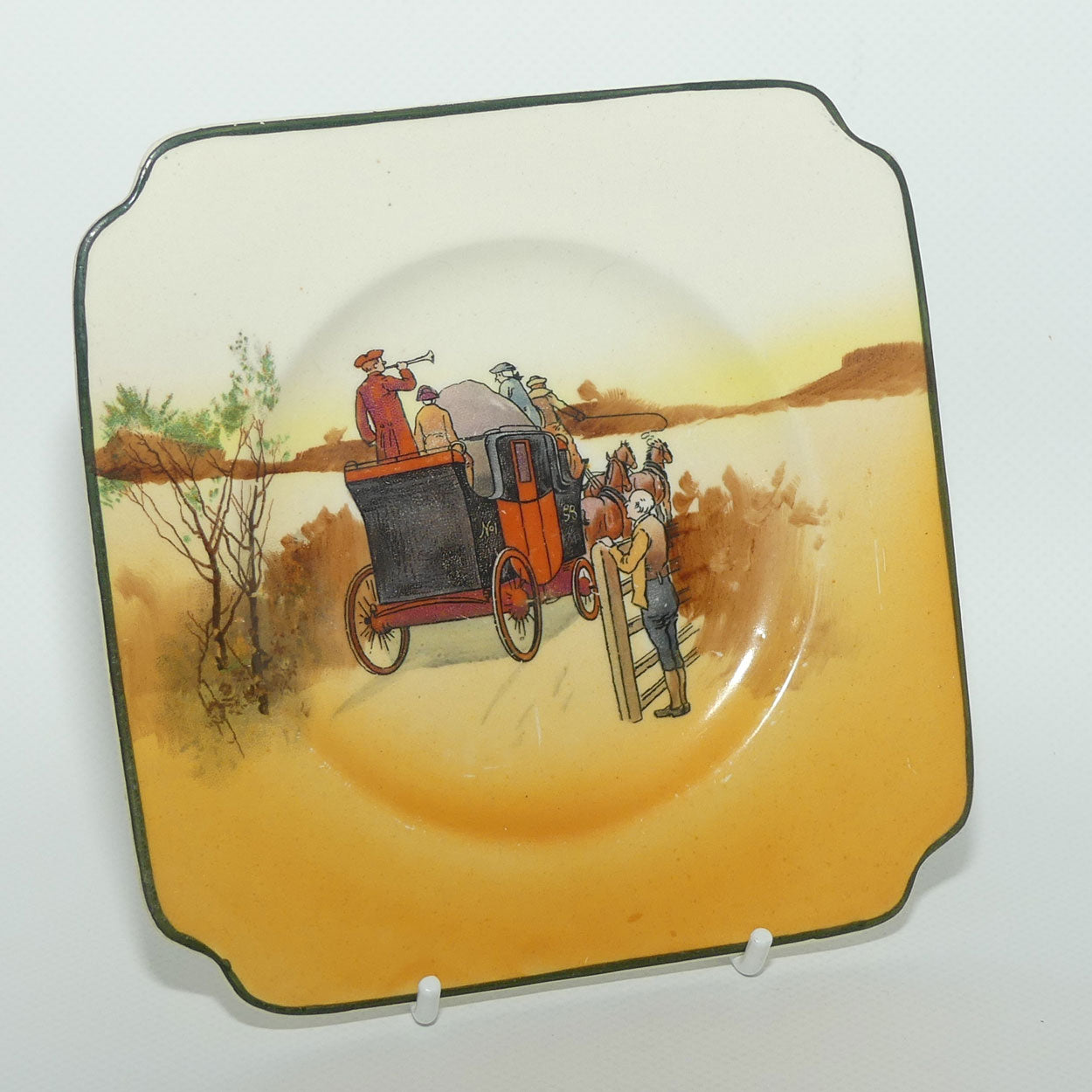 Royal Doulton Coaching Days sandwich plate | 14.5cm sq | #2