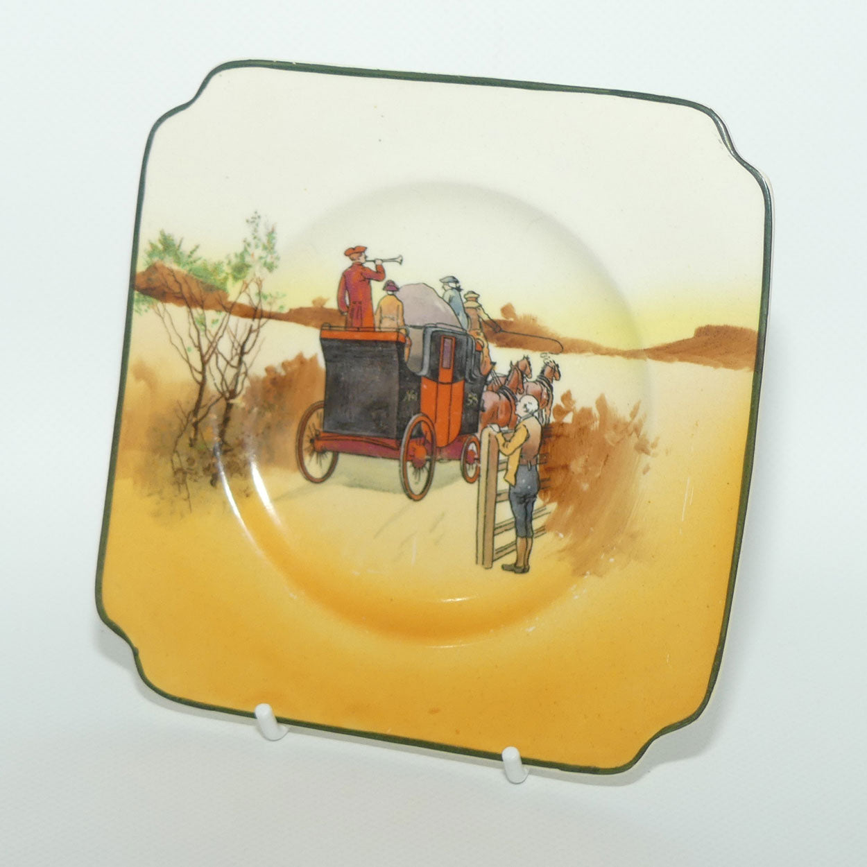 Royal Doulton Coaching Days sandwich plate | 14.5cm sq | #2