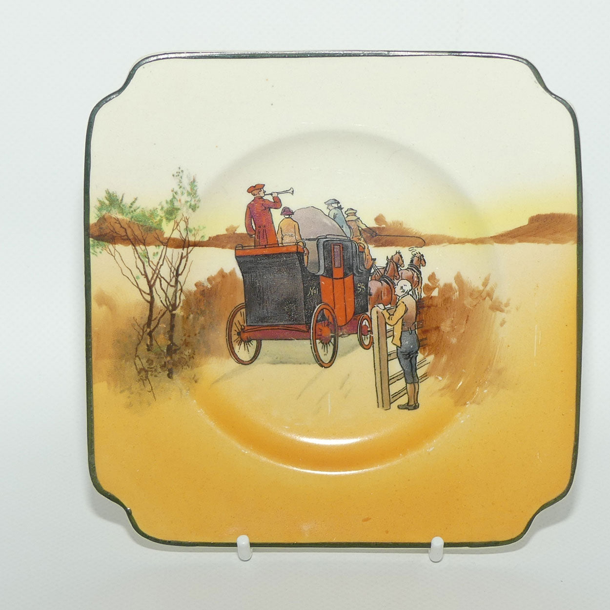 Royal Doulton Coaching Days sandwich plate | 14.5cm sq | #2