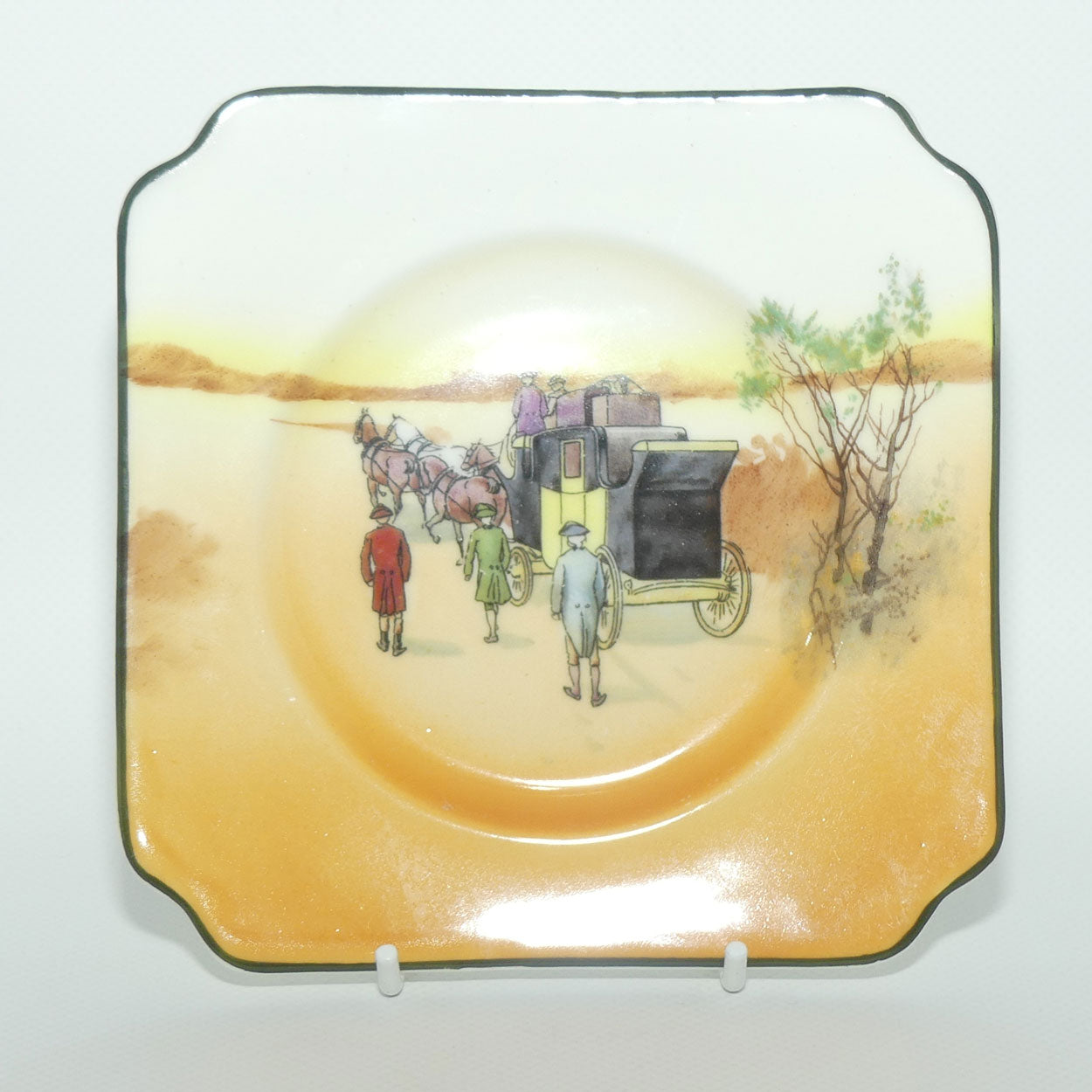 Royal Doulton Coaching Days sandwich plate E3804 | 14.5cm sq