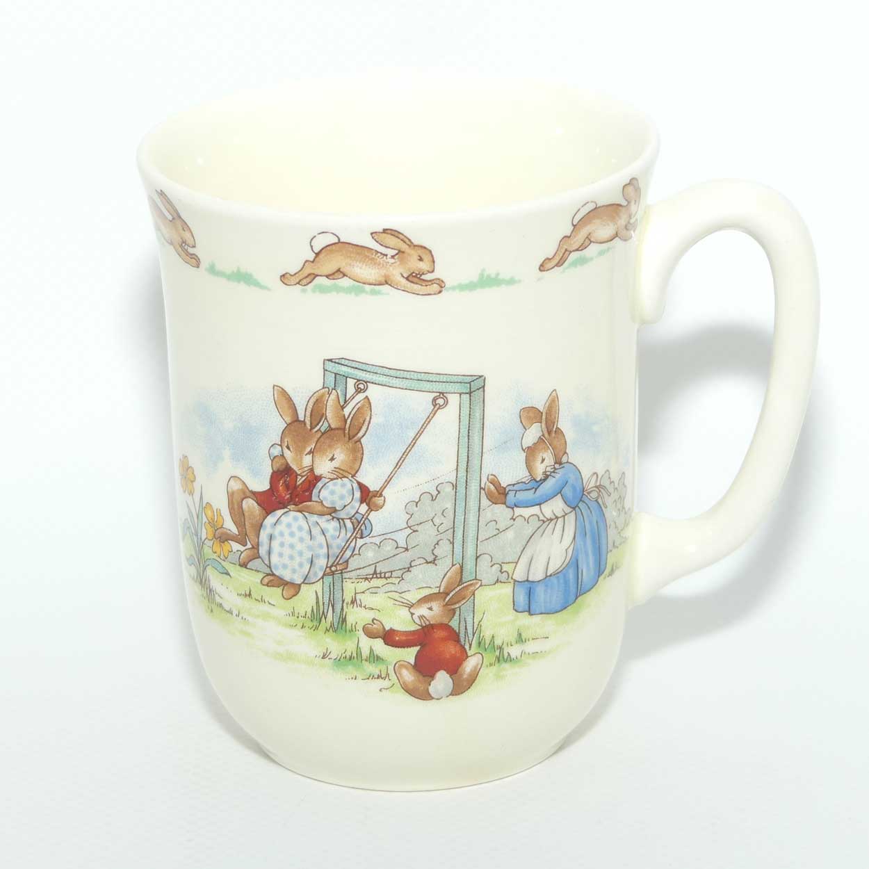 Royal Doulton Bunnykins Swinging and Skipping handled Don beaker
