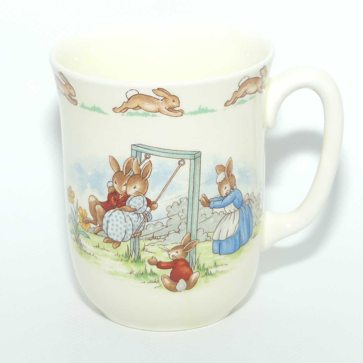 Royal Doulton Bunnykins Swinging and Skipping handled Don beaker