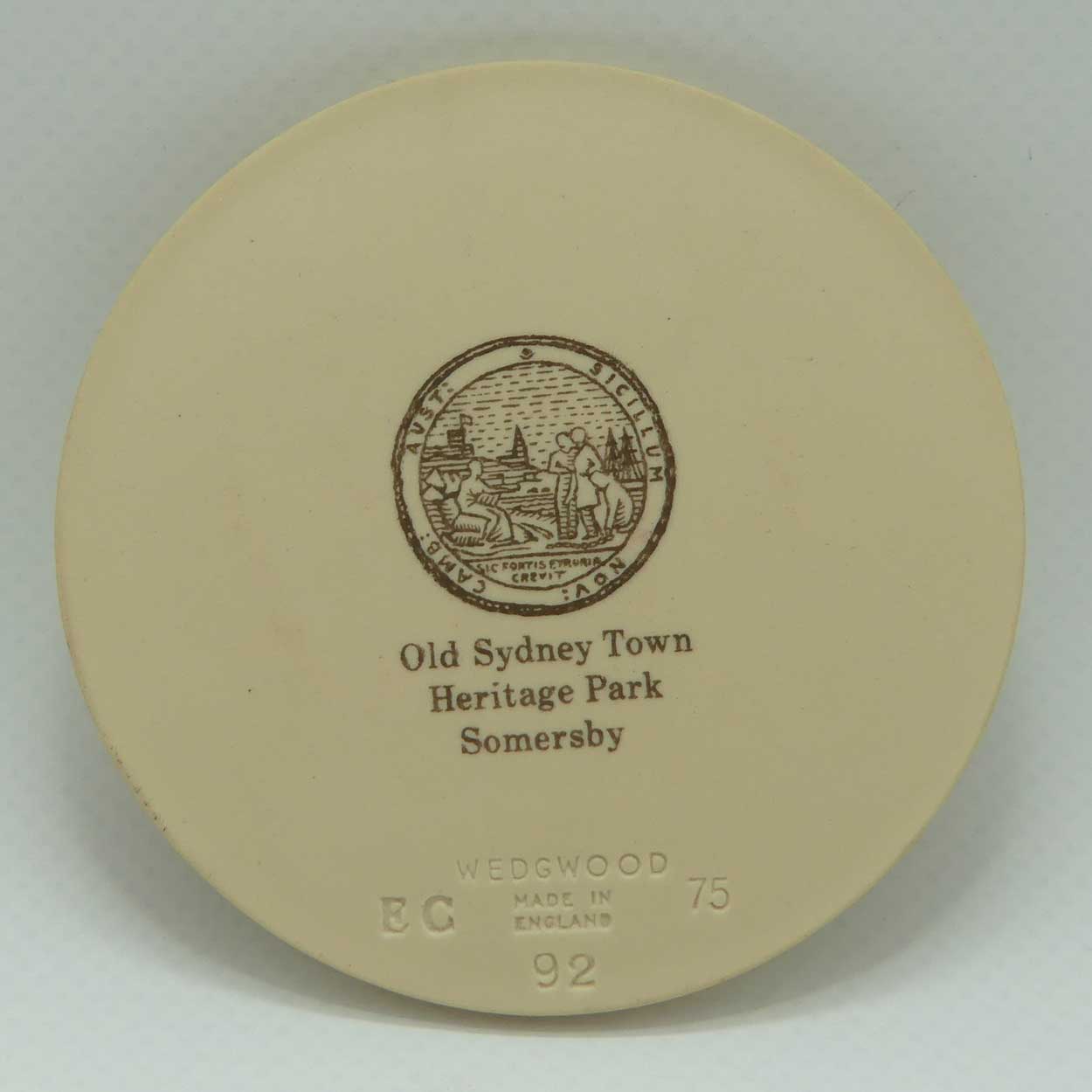Wedgwood 1975 Sydney Cove Medallion | Old Sydney Town Heritage Park Somersby | Ltd Ed #92/500