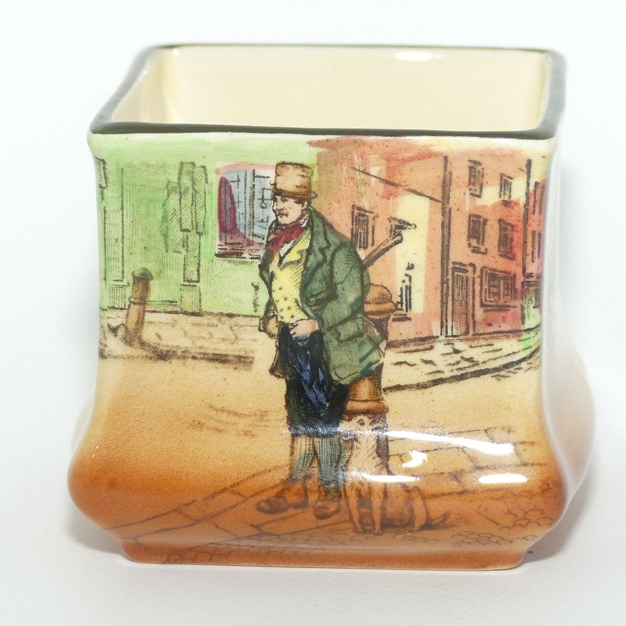 Royal Doulton Dickens Bill Sykes small square vase D5175 | Shape 7013