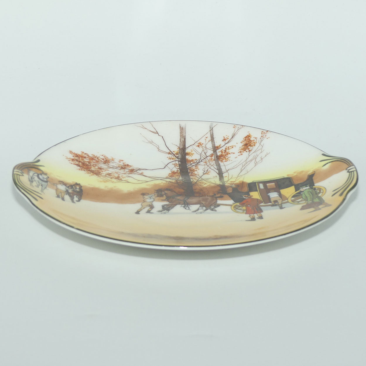 Royal Doulton Coaching Days tab handle sandwich plate E3804 | 22.5cm