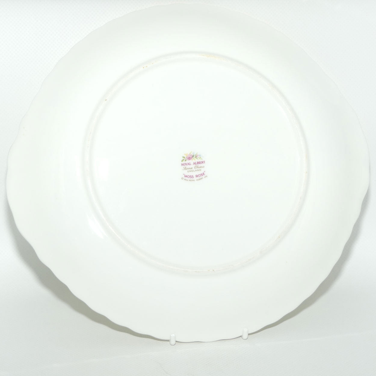 Royal Albert Bone China England Moss Rose handled cake plate | 25cm diam