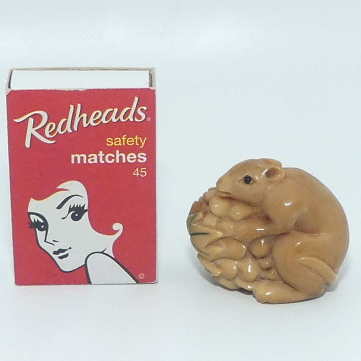 Japanese Carved Tagua Nut | Rat Okimono