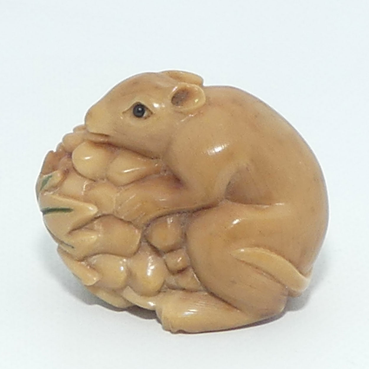 Japanese Carved Tagua Nut | Rat Okimono
