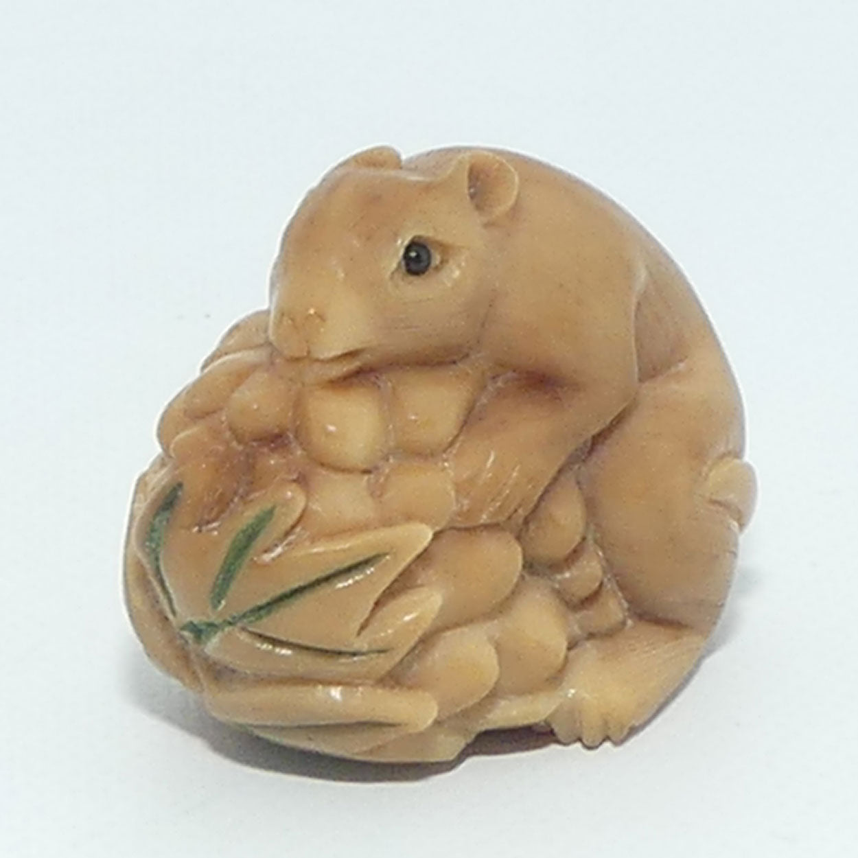 Japanese Carved Tagua Nut | Rat Okimono