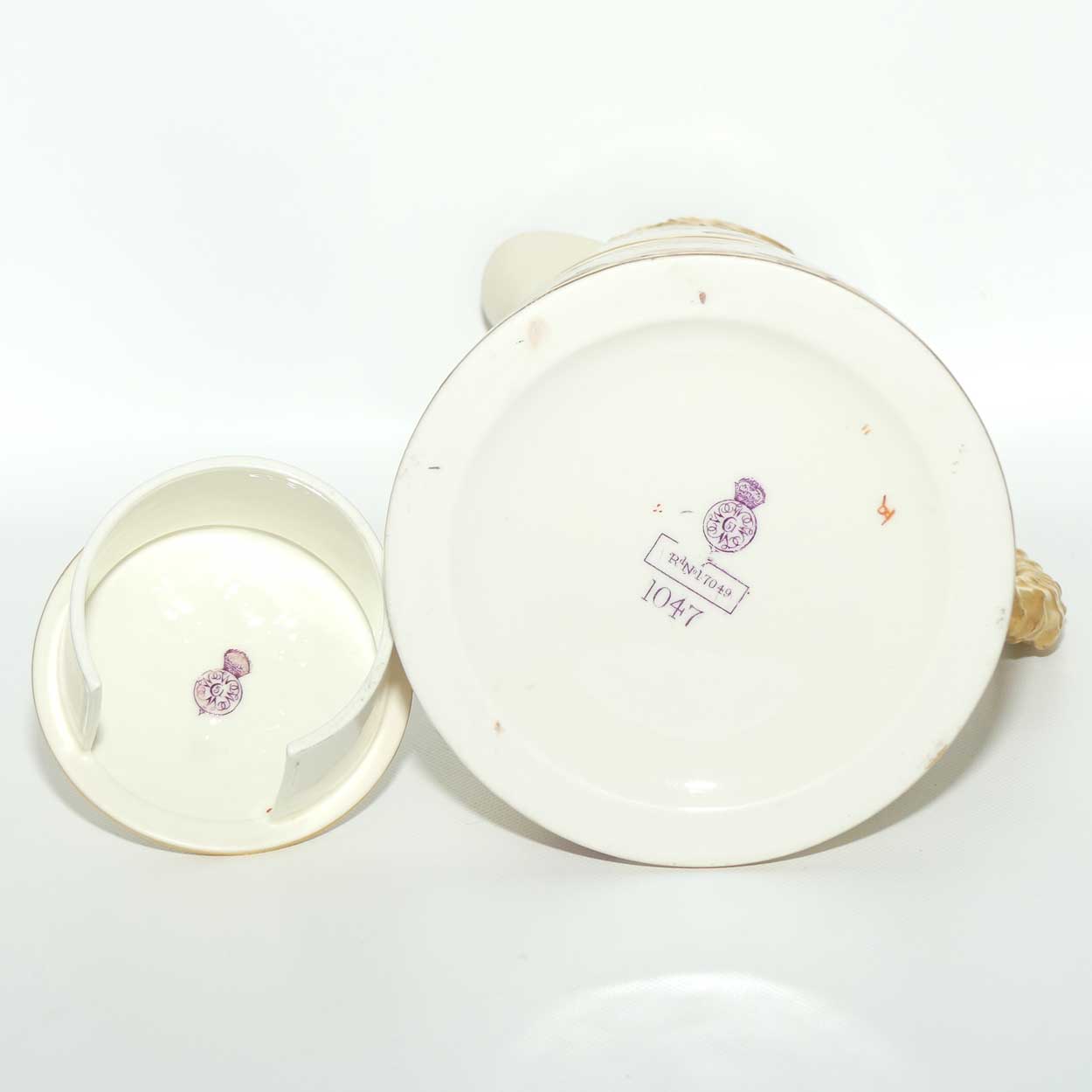 Royal Worcester Blush Ivory hand painted tall lidded chocolate pot