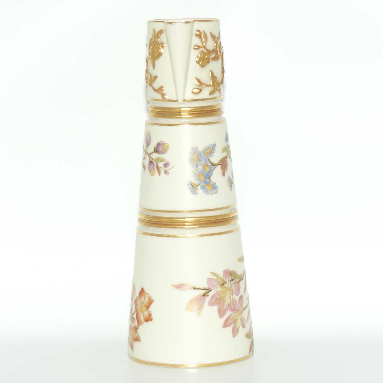 Royal Worcester Blush Ivory hand painted tall conical jug