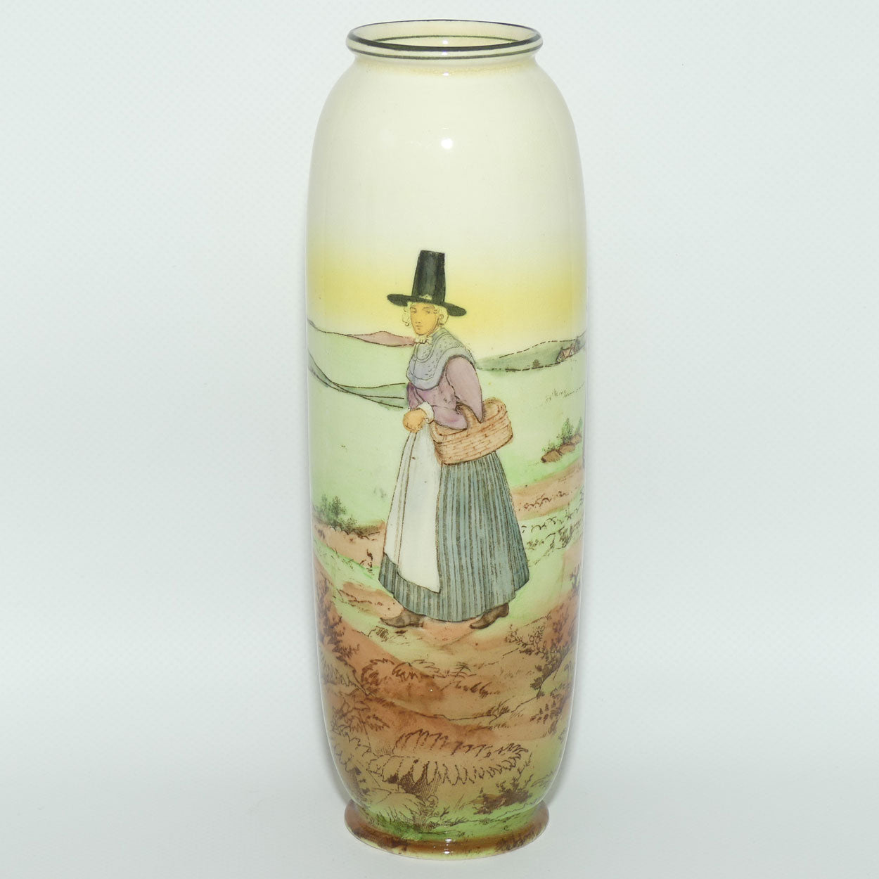 Royal Doulton Welsh narrow cylinder vase E3784 | 22cm | Bone China body