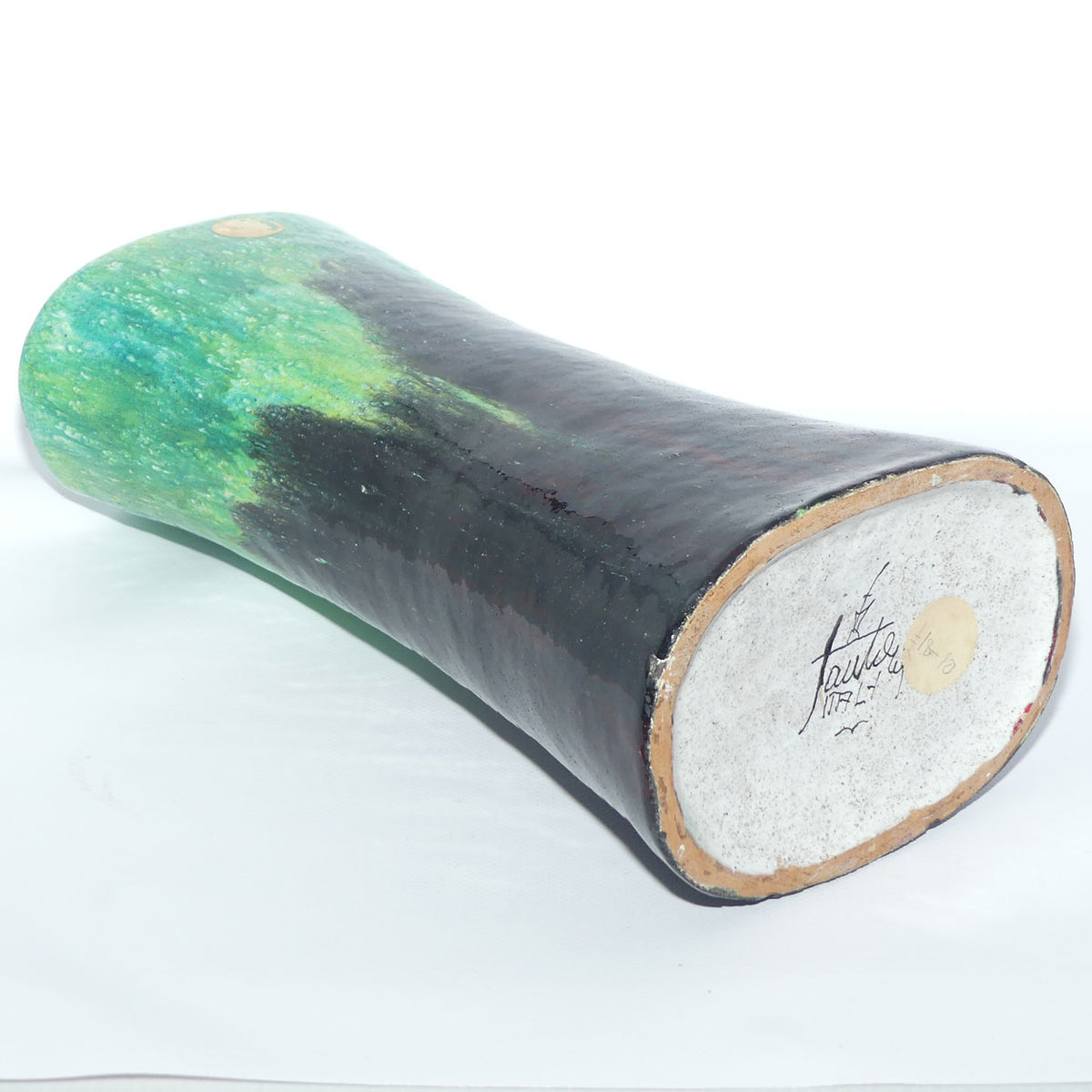 Marcello Fantoni Italy tall vase | 37cm | Green transition Glaze | Mid Century Design