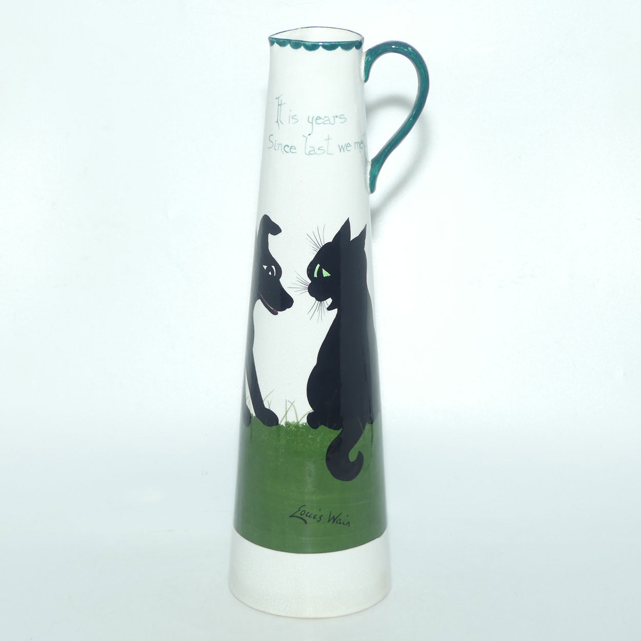 The Bristol Cat and Dog Pottery tall ewer | decorated by Louis Wain