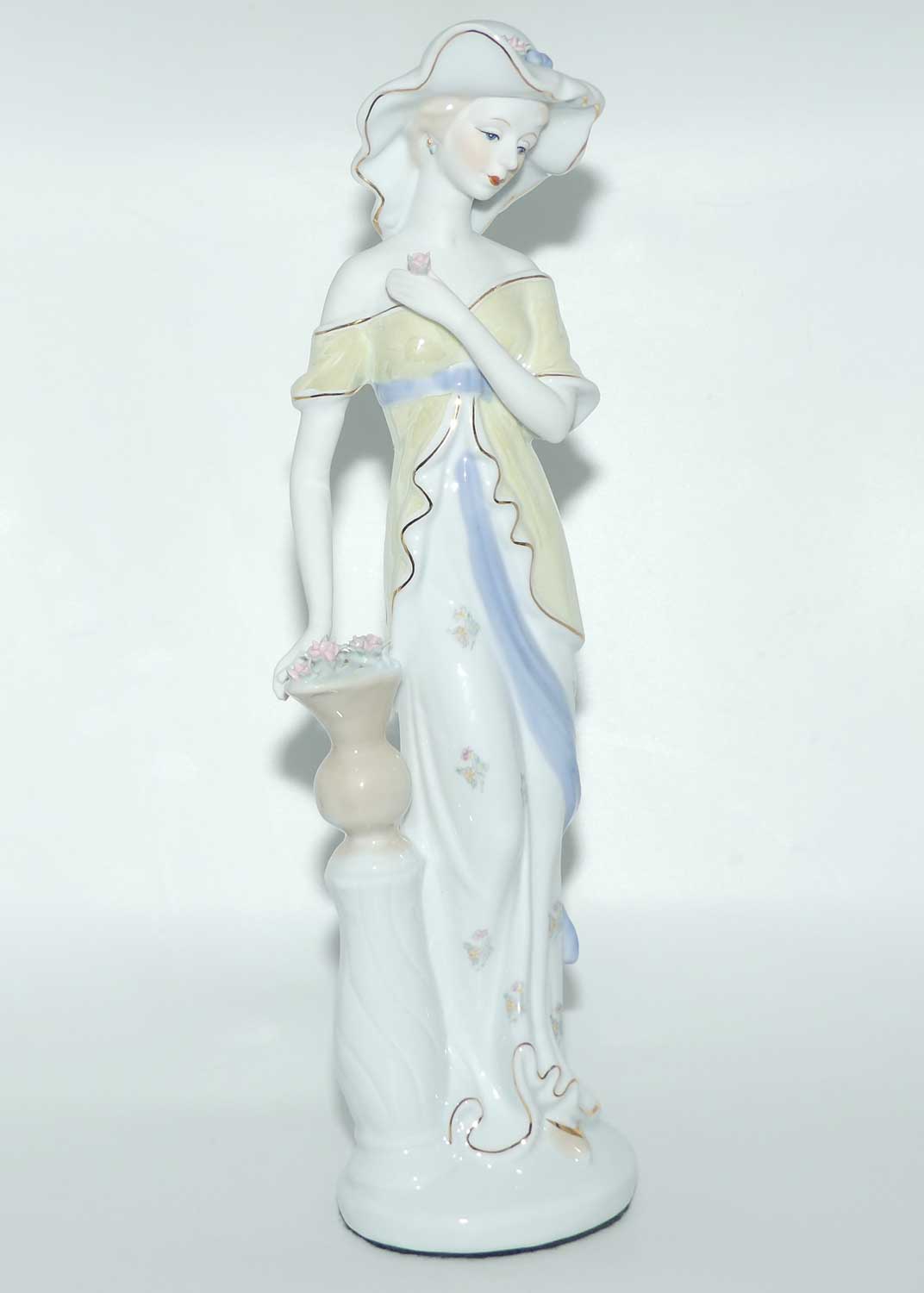 Mid Century Tall Lady figure | Posed beside Urn in Garden