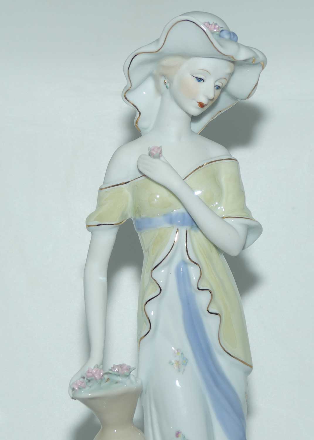 Mid Century Tall Lady figure | Posed beside Urn in Garden