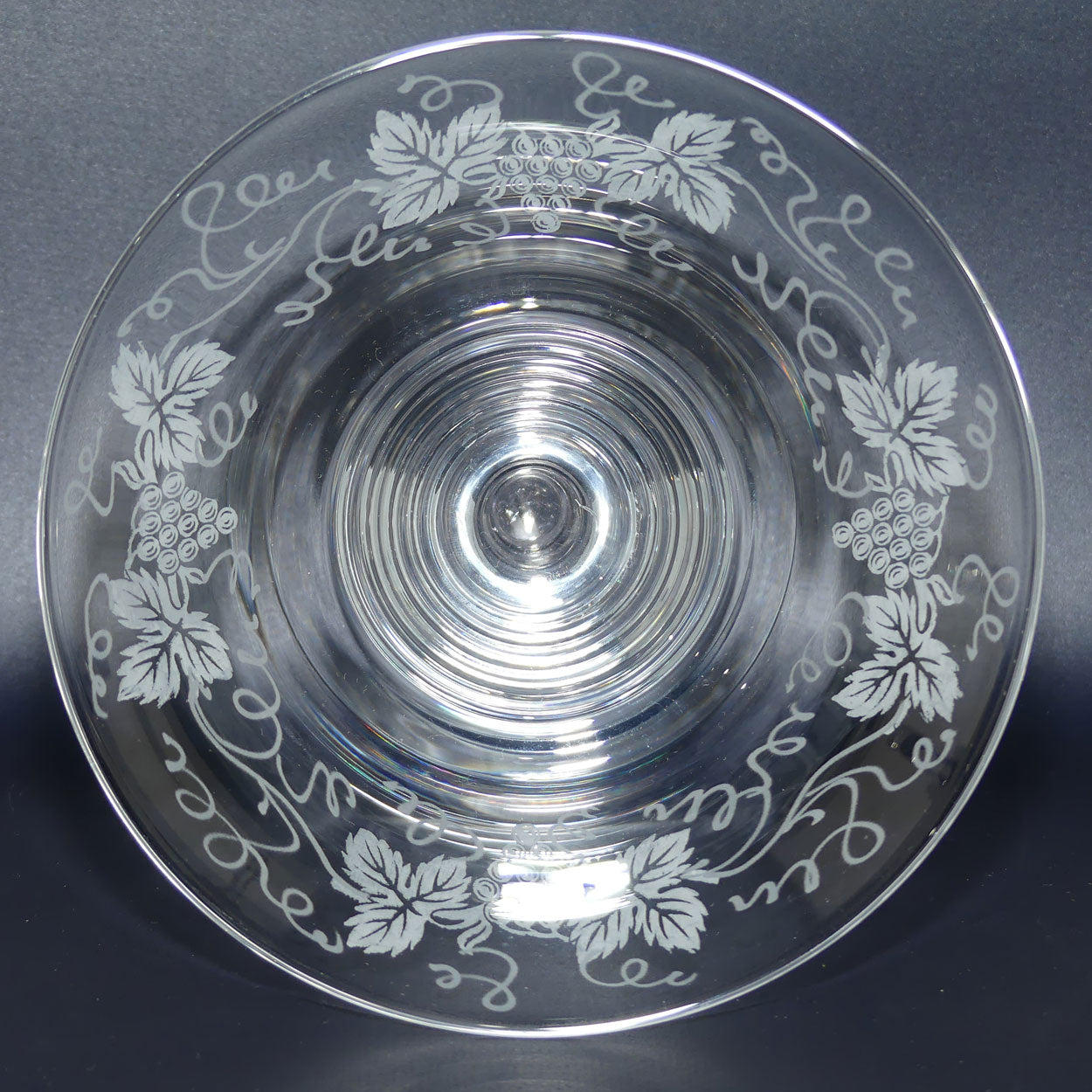 Stuart Crystal England compote | Acid Etched Grape and Vine design