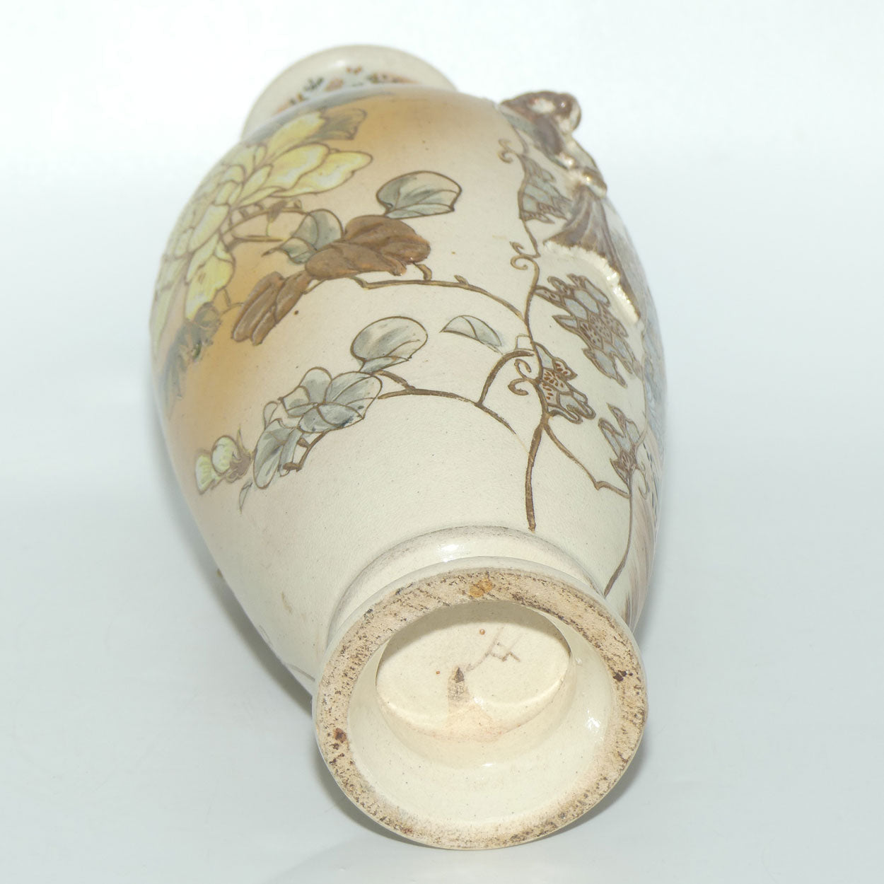 Fine Export quality Japanese Satsuma vase with moulded Elephant handles