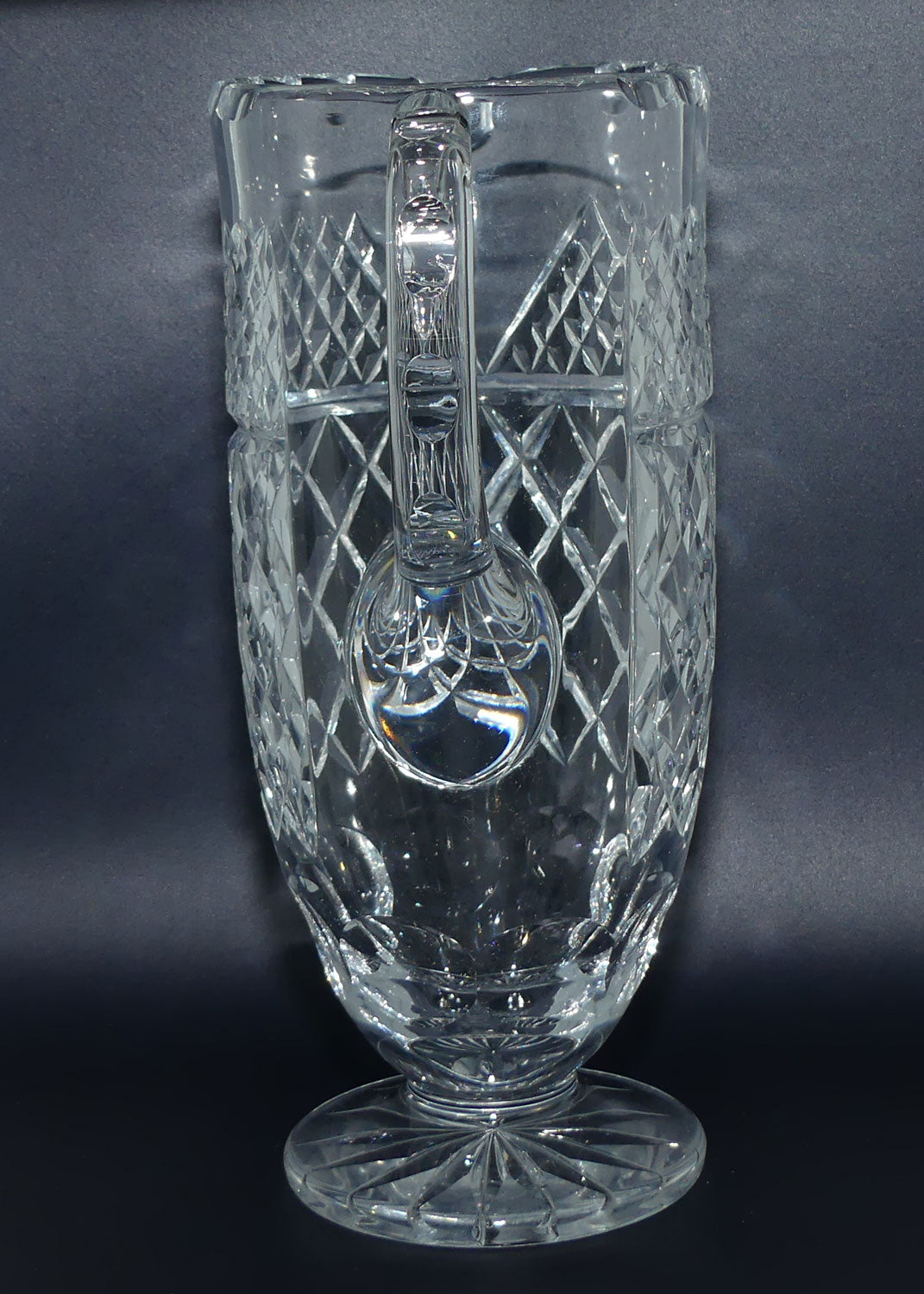 Tall Diamond Cut Crystal Water Jug