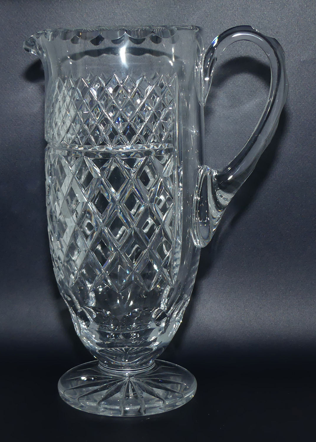 Tall Diamond Cut Crystal Water Jug