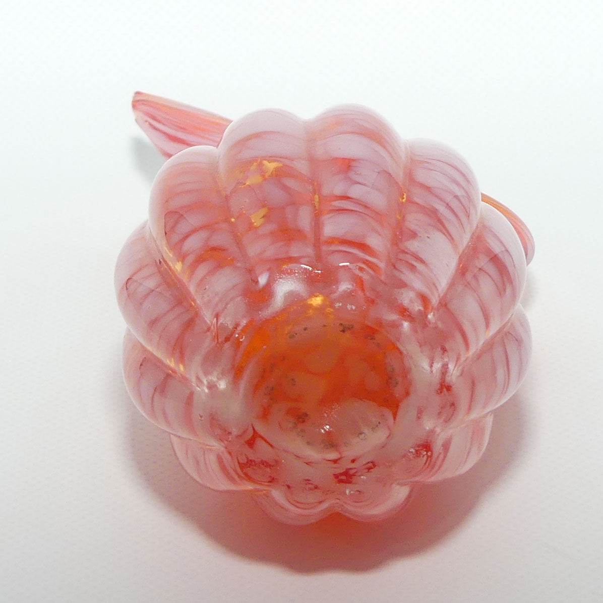 Vintage Lefton Art Glass Tangerine and White jug