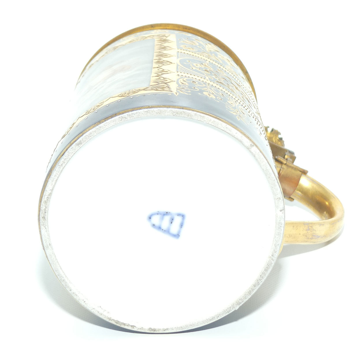 19th Century Royal Vienna tankard with hinged lid | Greek Mythology design with Cupid