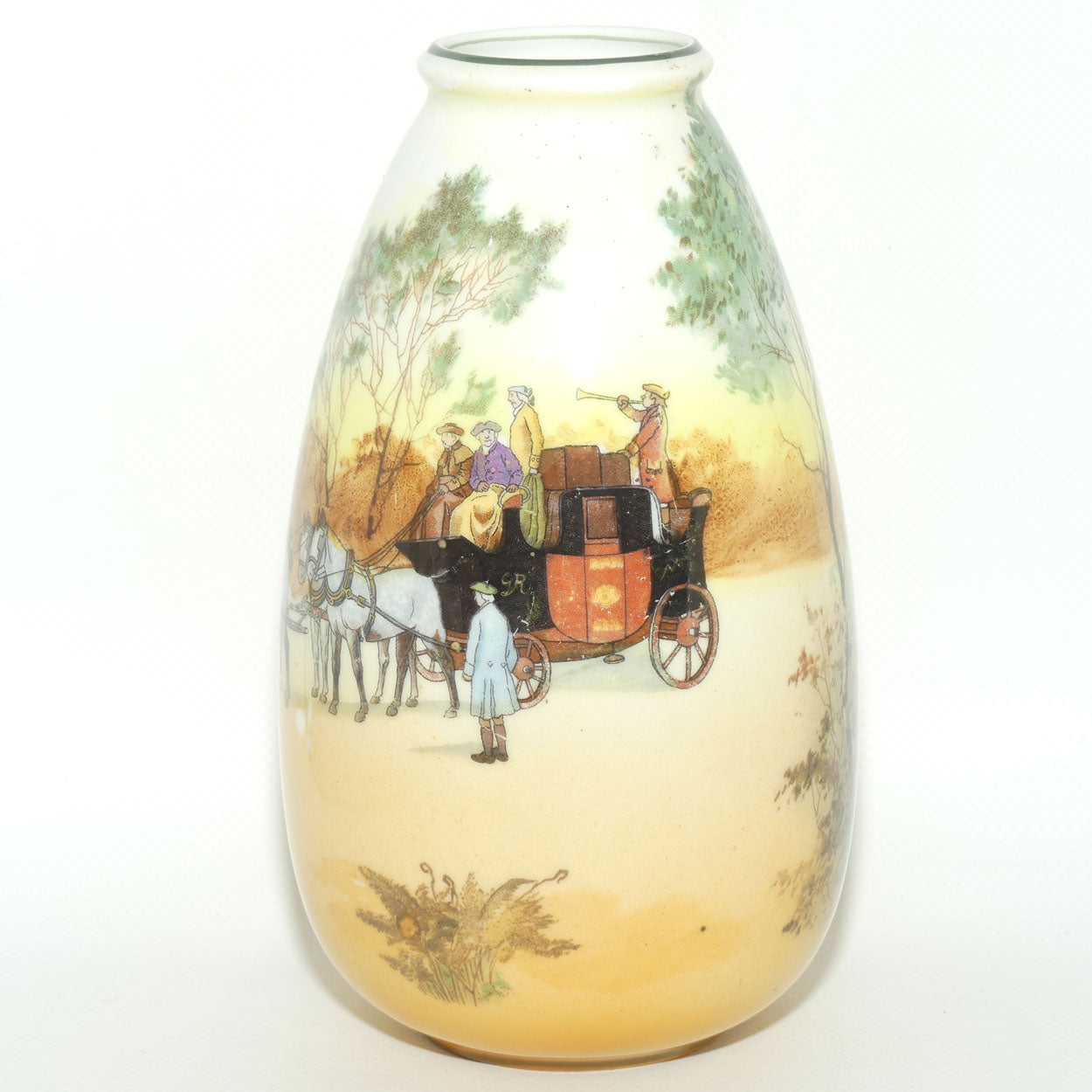 Royal Doulton Coaching Days tall tapering ovoid vase E3804