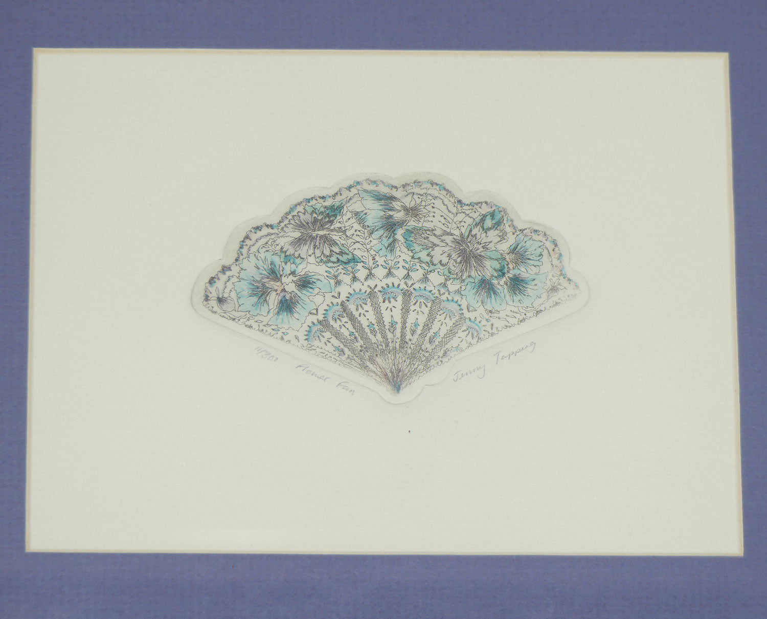 Original Art | Flower Fan Limited Edition etching by Jenny Tapping