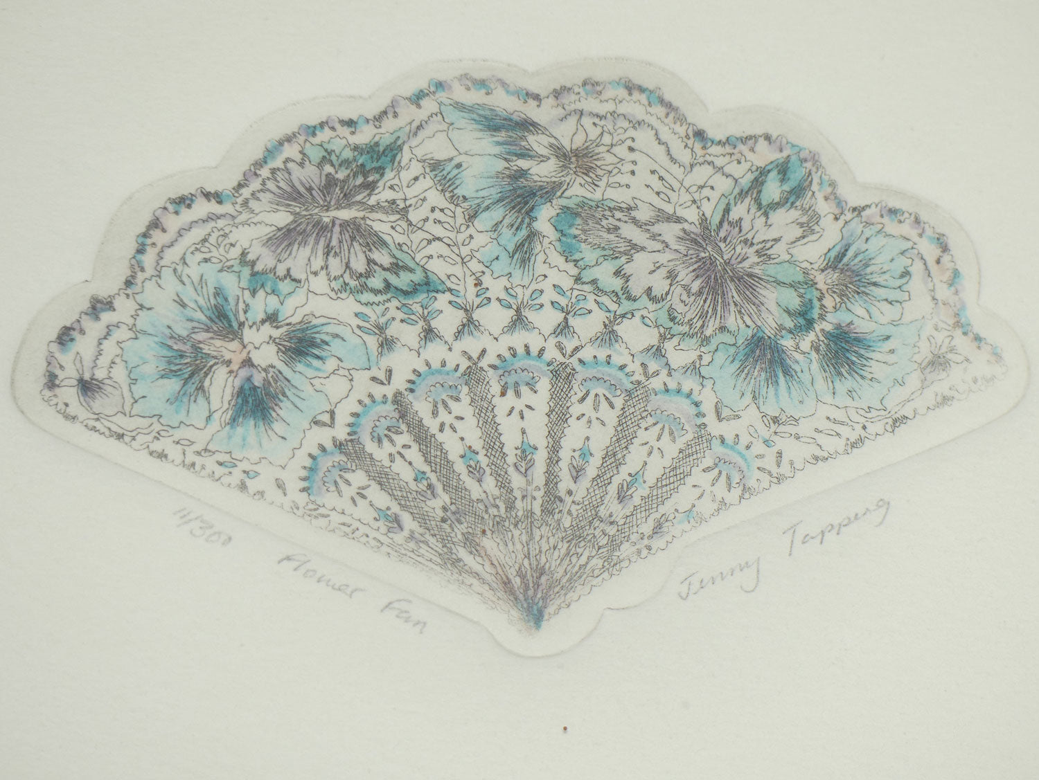 Original Art | Flower Fan Limited Edition etching by Jenny Tapping