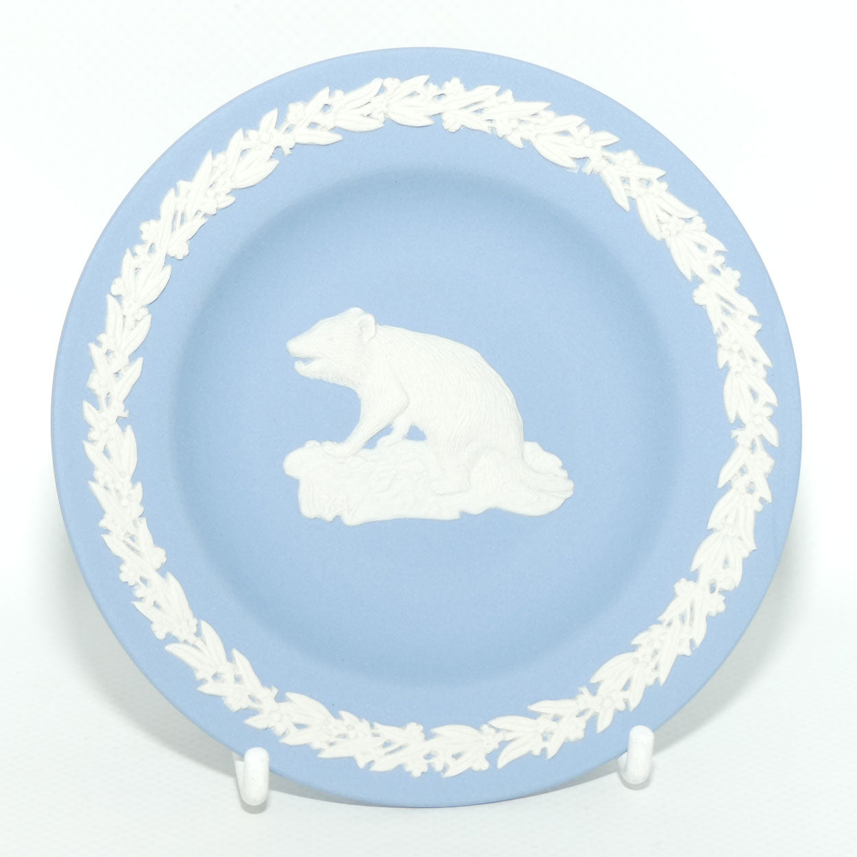 Wedgwood Jasper | Australian Fauna | White on Pale Blue | Tasmanian Devil Plate | Box + Cert