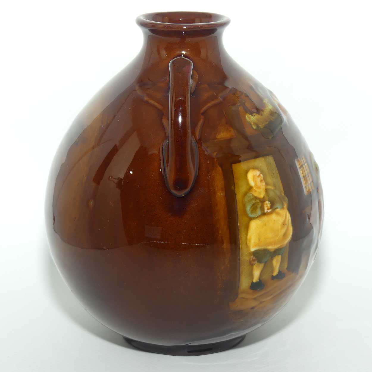 Royal Doulton Kingsware Tavern scene vase | Double handles | Ovoid shape | #2