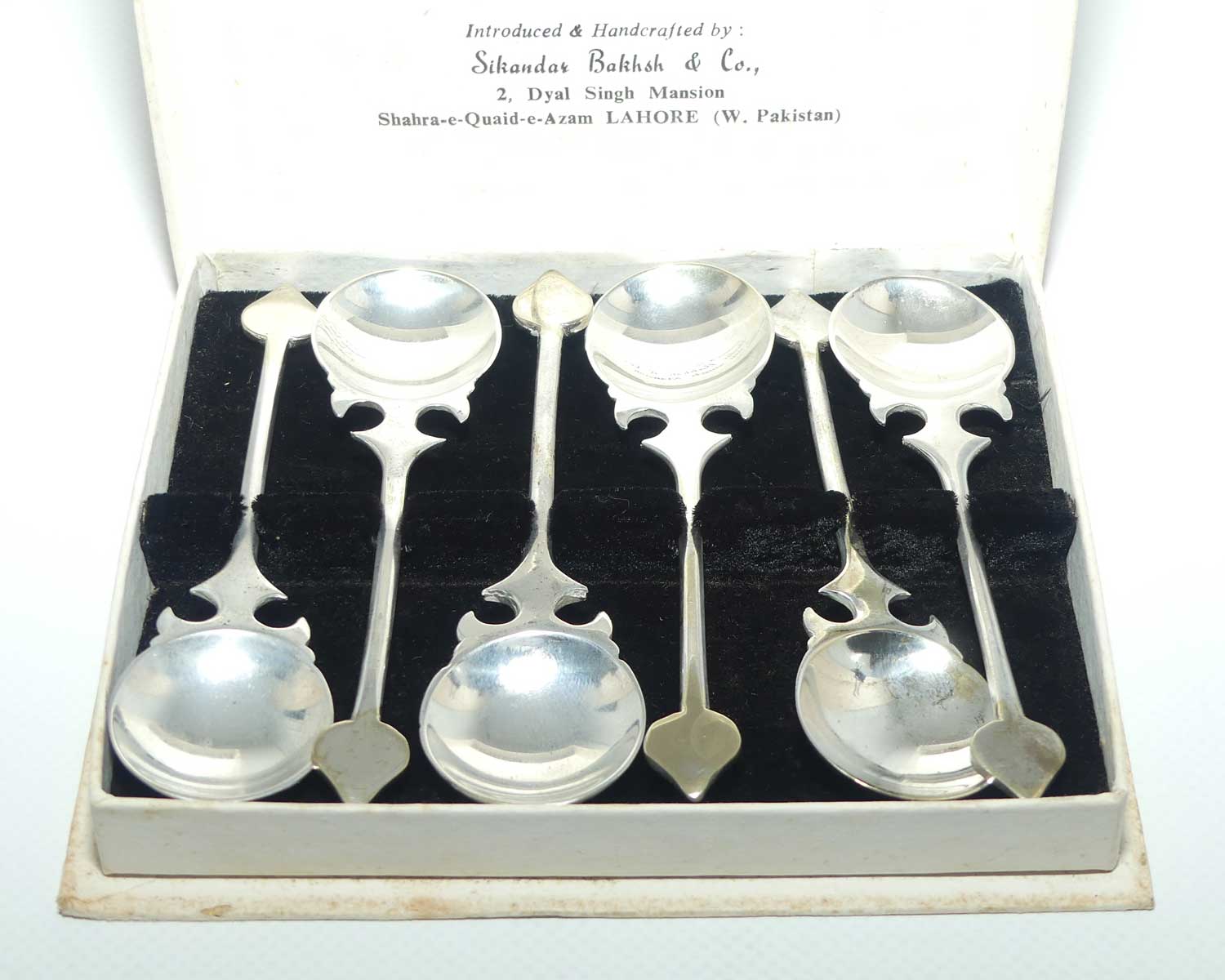 Boxed set of 6 Silver Plated Ancient Style Pakistan Spoons | Utensils