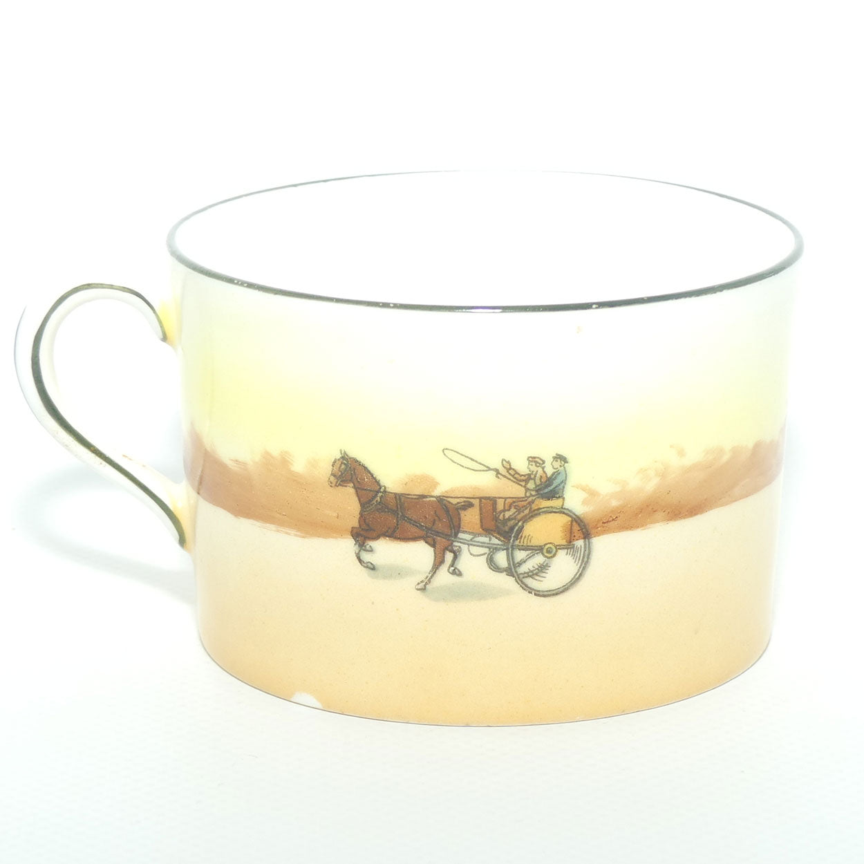 Royal Doulton Coaching Days cylindrical shape tea can and saucer E3804