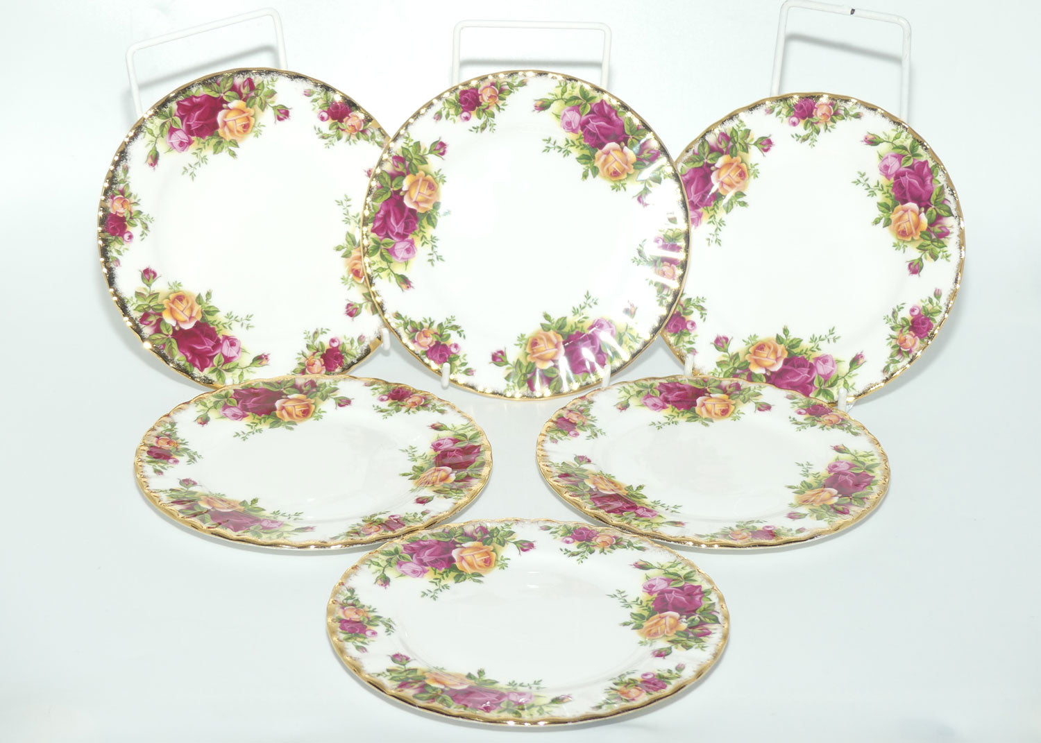 Royal Albert Bone China England Old Country Roses tea plate set of 6 | 16cm diameter |© 1962 Royal Albert Ltd backstamp