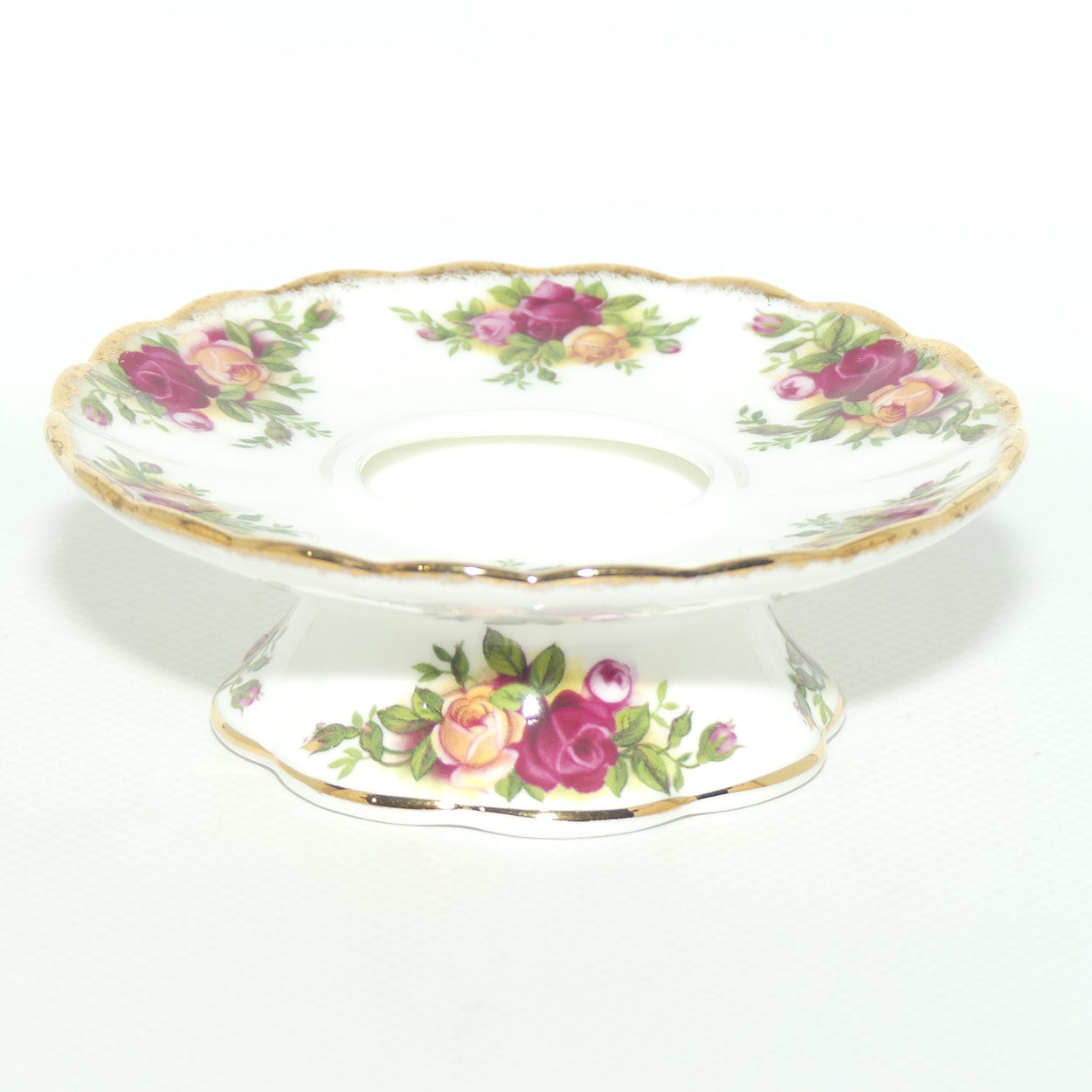 Royal Albert Bone China England Old Country Roses tea light or candle holder | © 1962 Royal Albert Ltd backstamp