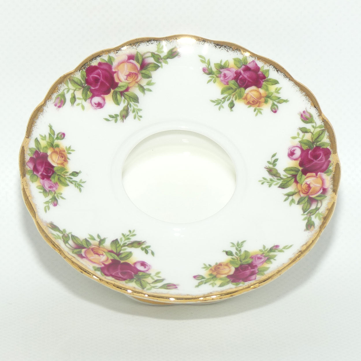 Royal Albert Bone China England Old Country Roses tea light or candle holder | © 1962 Royal Albert Ltd backstamp