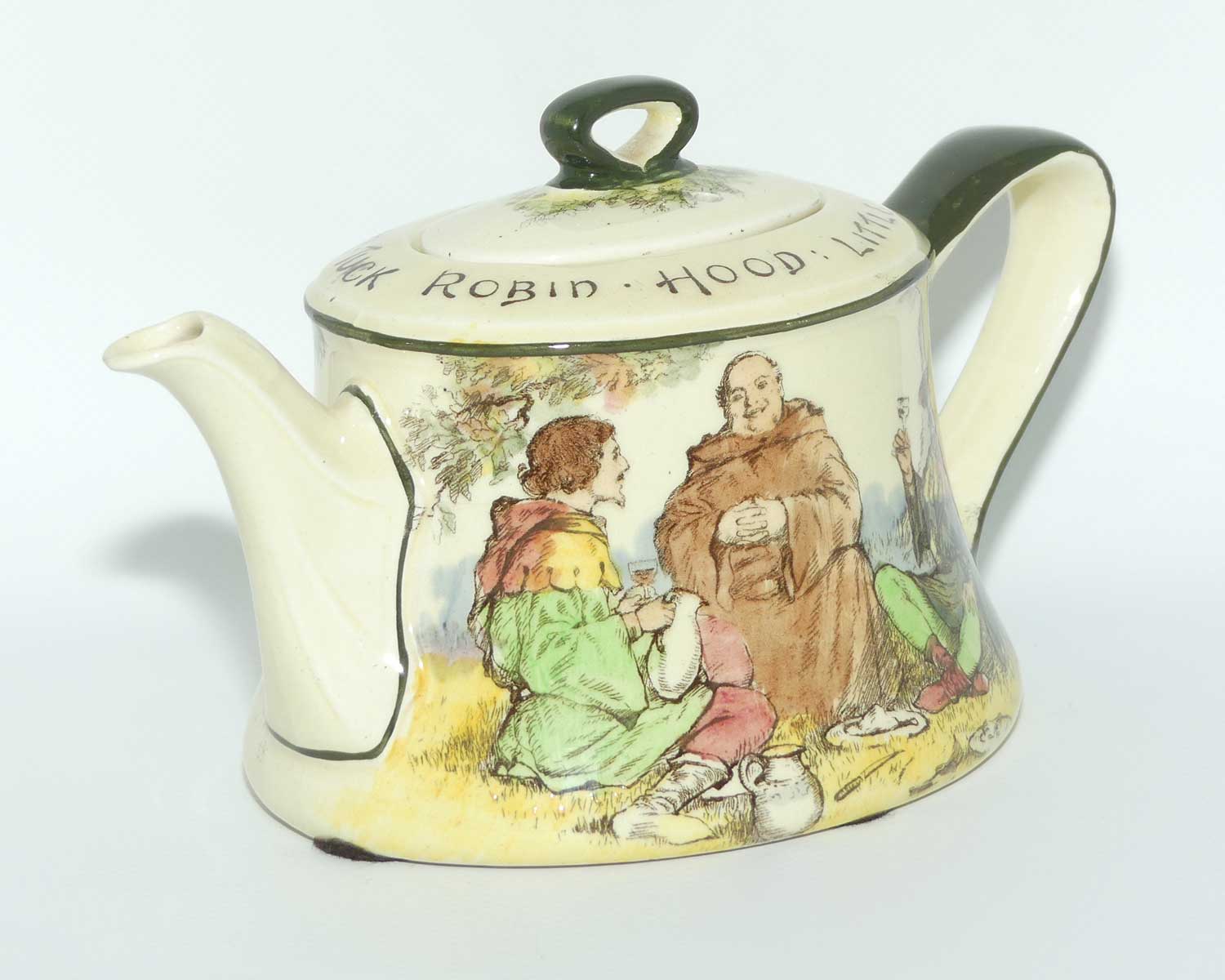 Royal Doulton Under the Greenwood Tree | Robin Hood Clive shape tea pot | Robin Hood Little John & Jovial Friar Tuck