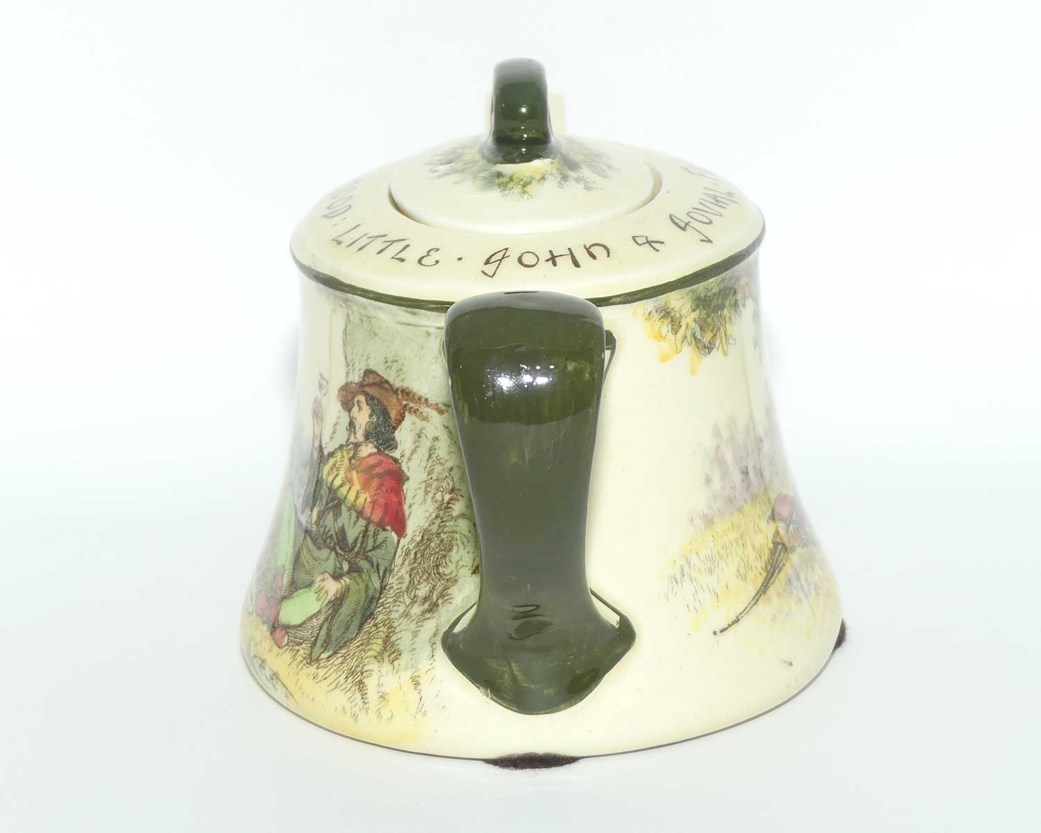 Royal Doulton Under the Greenwood Tree | Robin Hood Clive shape tea pot | Robin Hood Little John & Jovial Friar Tuck