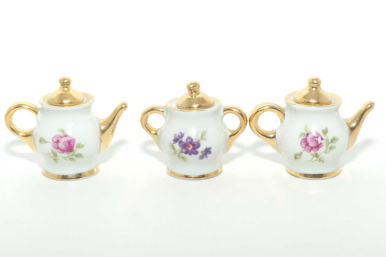 Limoges France collection of 3 tea service items | White and Gold