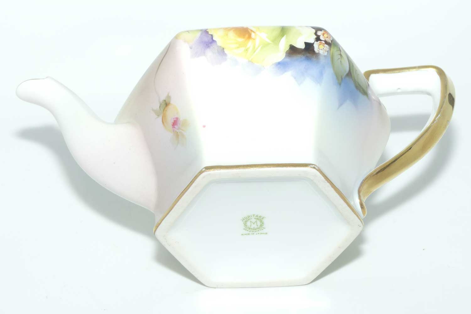 early Noritake Hand Painted by F Honda 3 piece floral decorated tea pot set