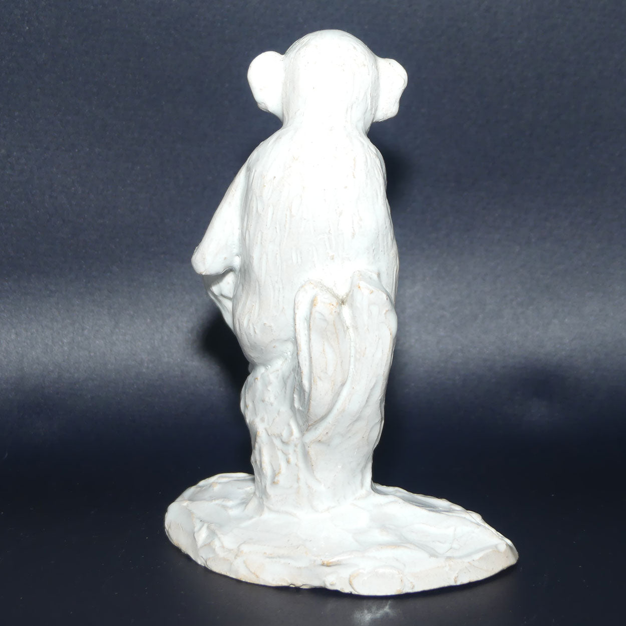 Vintage White Glazed on Terracotta Seated Monkey