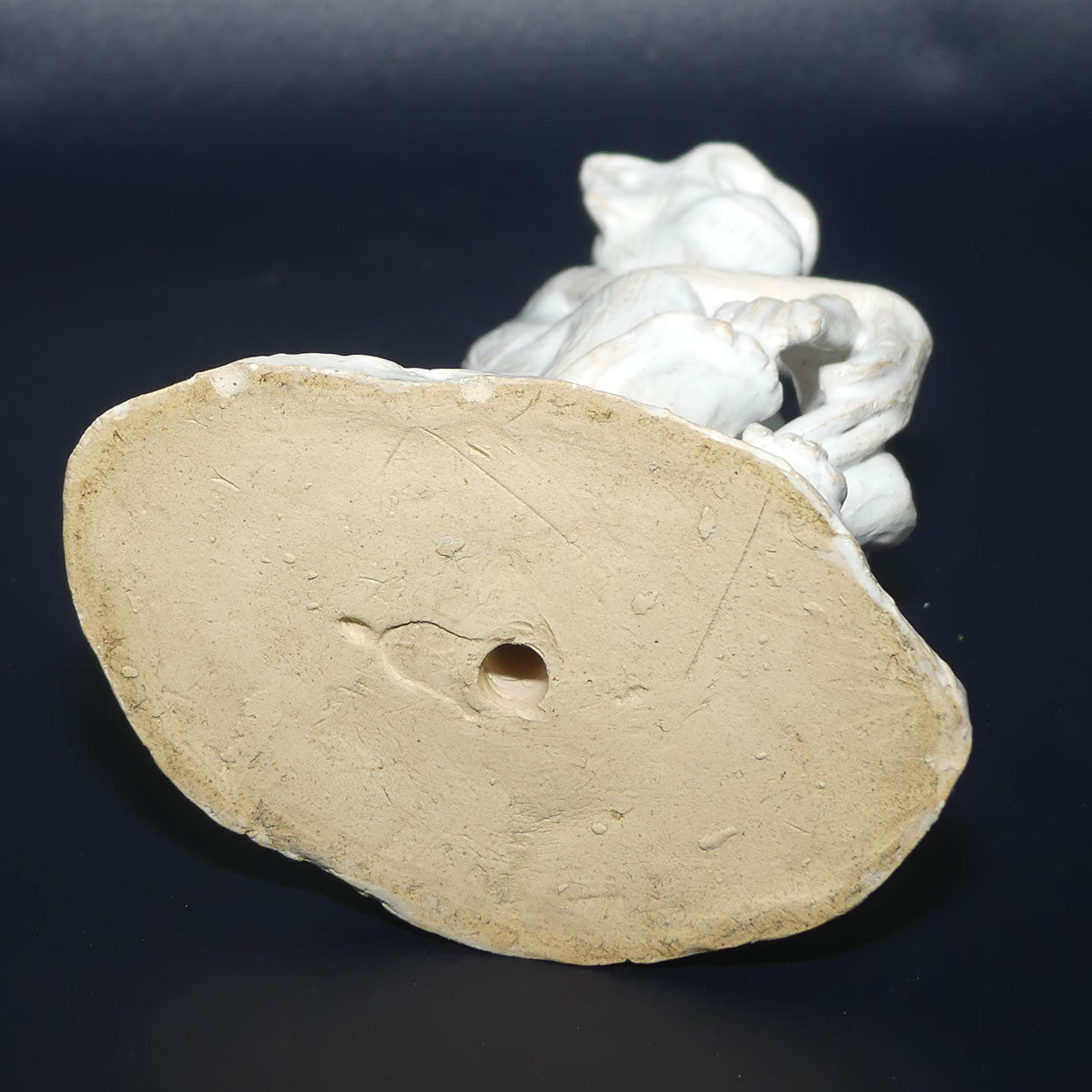 Vintage White Glazed on Terracotta Seated Monkey
