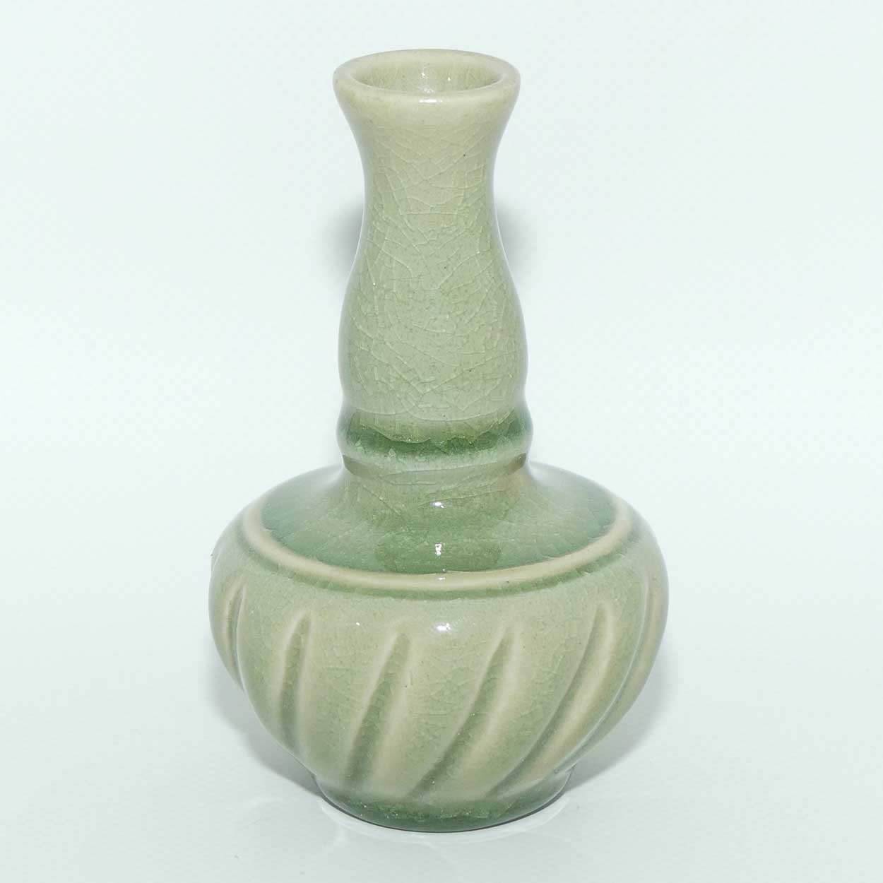 Thai Celadon vase | Gadrooned base | 11.5cm