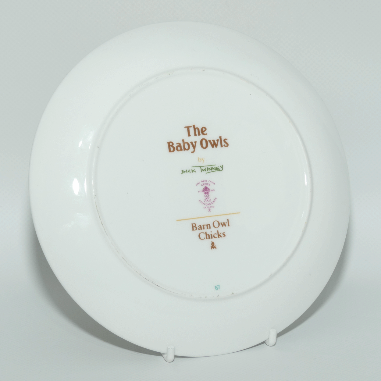 Crown Staffordshire plate | The Baby Owls by Dick Twinney