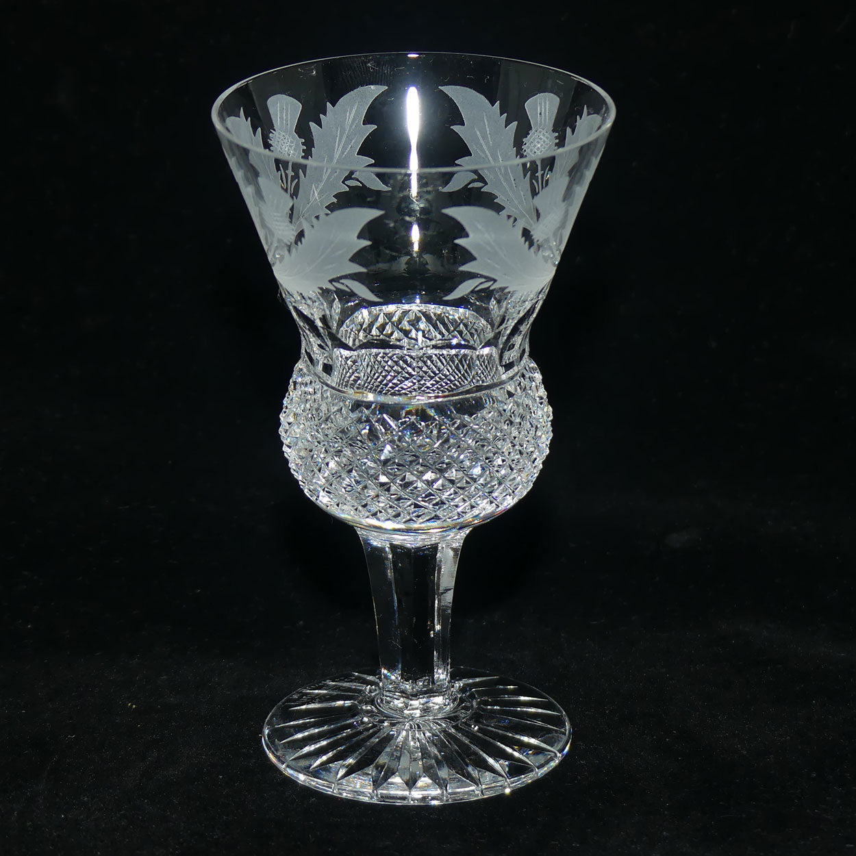 Edinburgh Crystal Thistle pattern set of 6 Sherry | Wine Glasses | 11cm | 60ml