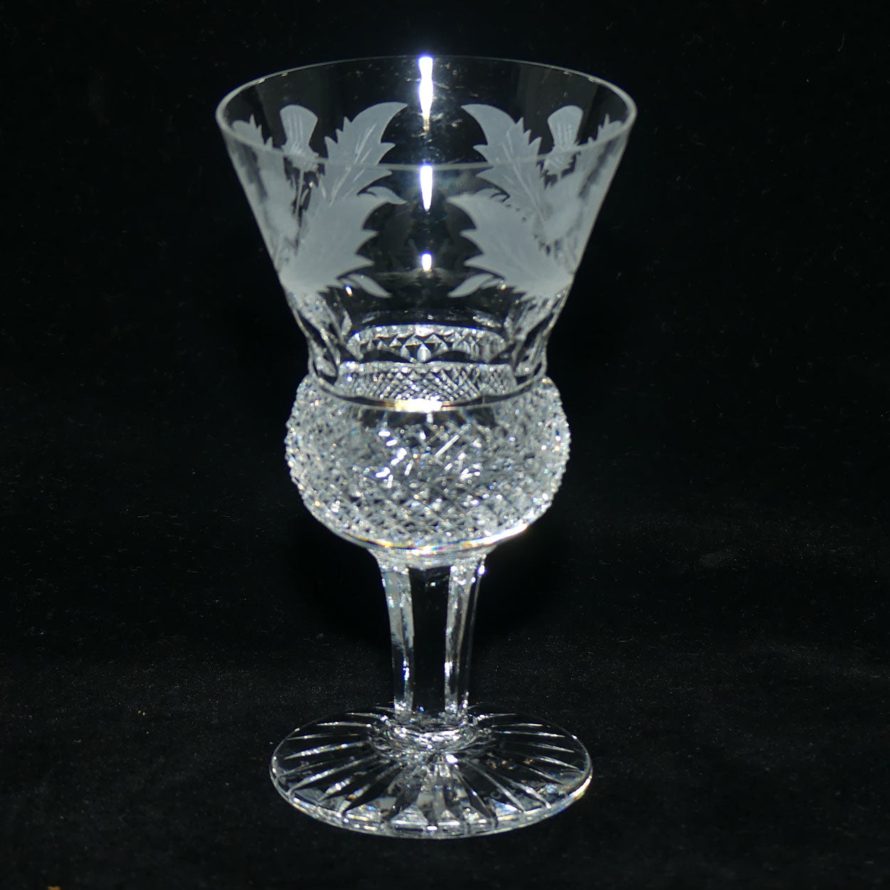 Edinburgh Crystal Thistle pattern set of 6 Sherry | Wine Glasses | 11cm | 60ml