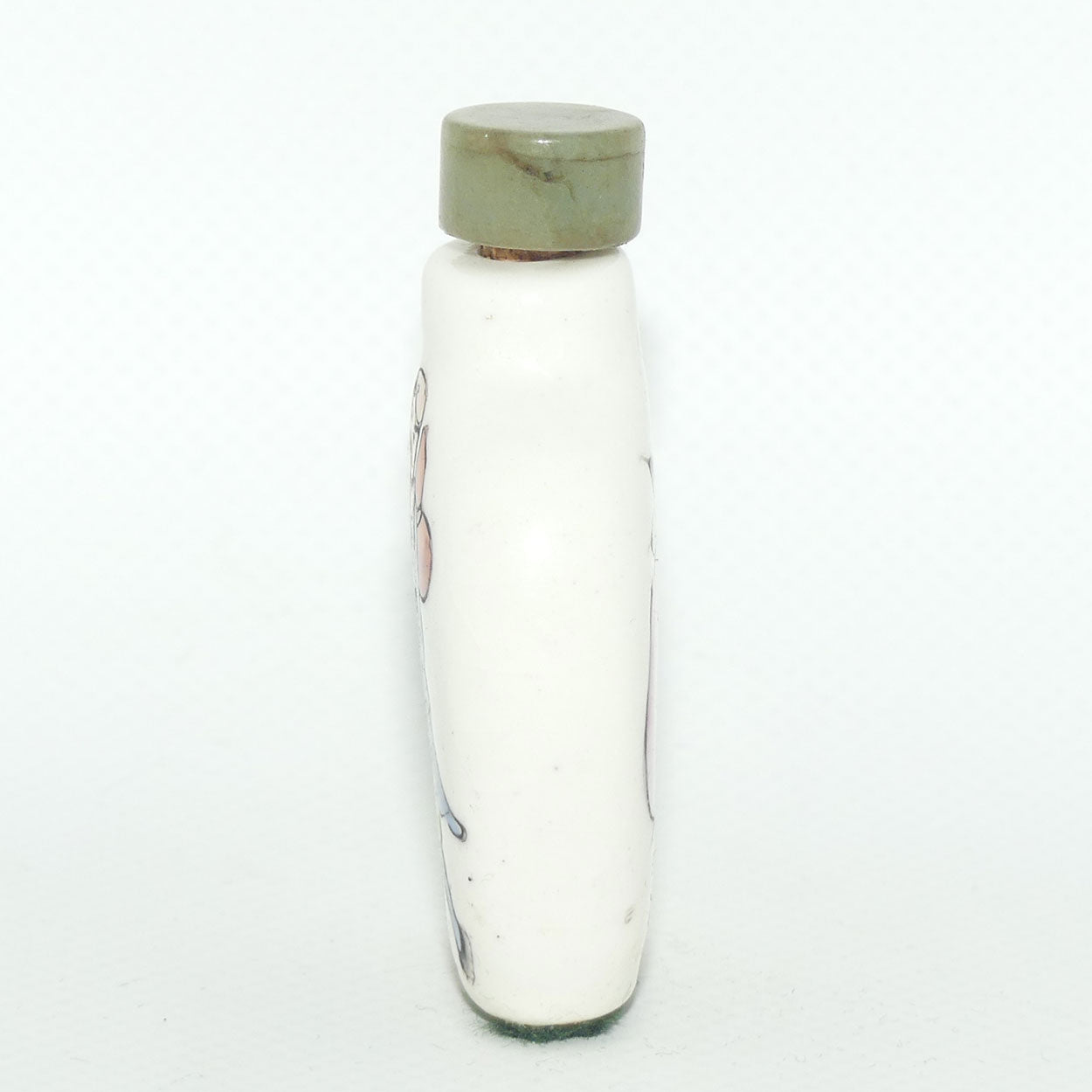 Chinese snuff bottle with greenstone stopper | Three Leg Race